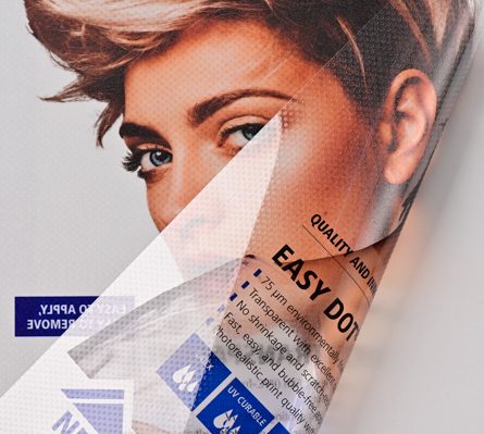 The new PVC-free easy dot® innovation: transparent polyester printing for crystal-clear advertising messages - Neschen